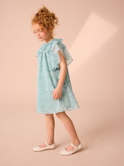 Laura Ashley Sage Green Arlo Ruffle A Line Dress - Image 3 of 12