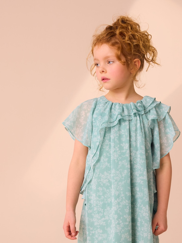 Laura Ashley Sage Green Arlo Ruffle A Line Dress - Image 4 of 12
