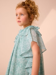 Laura Ashley Sage Green Arlo Ruffle A Line Dress - Image 6 of 12