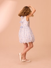 Laura Ashley Cobalt/White Floral Bubble Hem Dress - Image 3 of 5