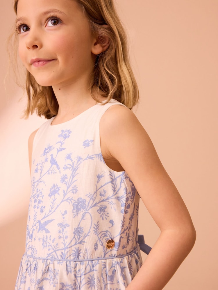 Laura Ashley Cobalt/White Floral Bubble Hem Dress - Image 5 of 5
