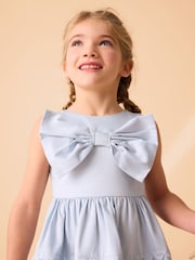 Laura Ashley Blue Scallop 100% Cotton Bow Dress - Image 7 of 7