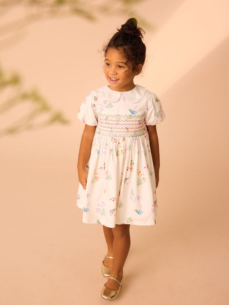 Laura Ashley Multi Bright Wishford Floral Print Cotton Prom Dress - Image 1 of 5
