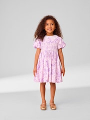 Laura Ashley Lilac Walled Garden Floral Print Cotton Prom Dress - Image 1 of 11