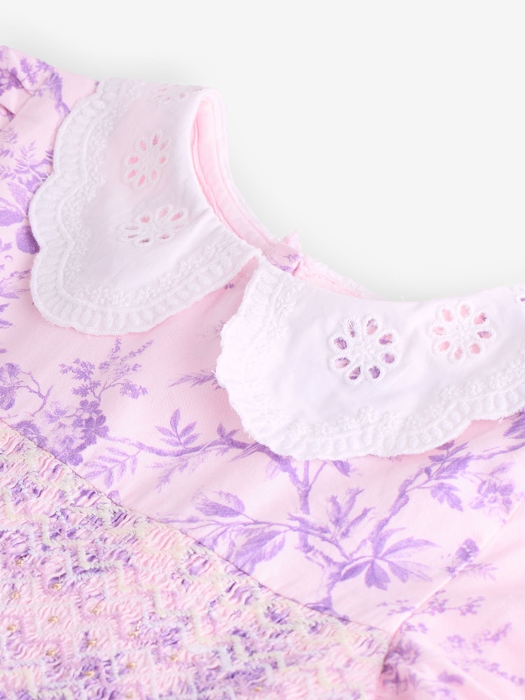 Laura Ashley Lilac Walled Garden Floral Print Cotton Prom Dress - Image 10 of 11