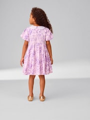 Laura Ashley Lilac Walled Garden Floral Print Cotton Prom Dress - Image 2 of 11