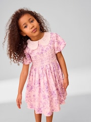 Laura Ashley Lilac Walled Garden Floral Print Cotton Prom Dress - Image 3 of 11