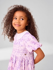 Laura Ashley Lilac Walled Garden Floral Print Cotton Prom Dress - Image 5 of 11