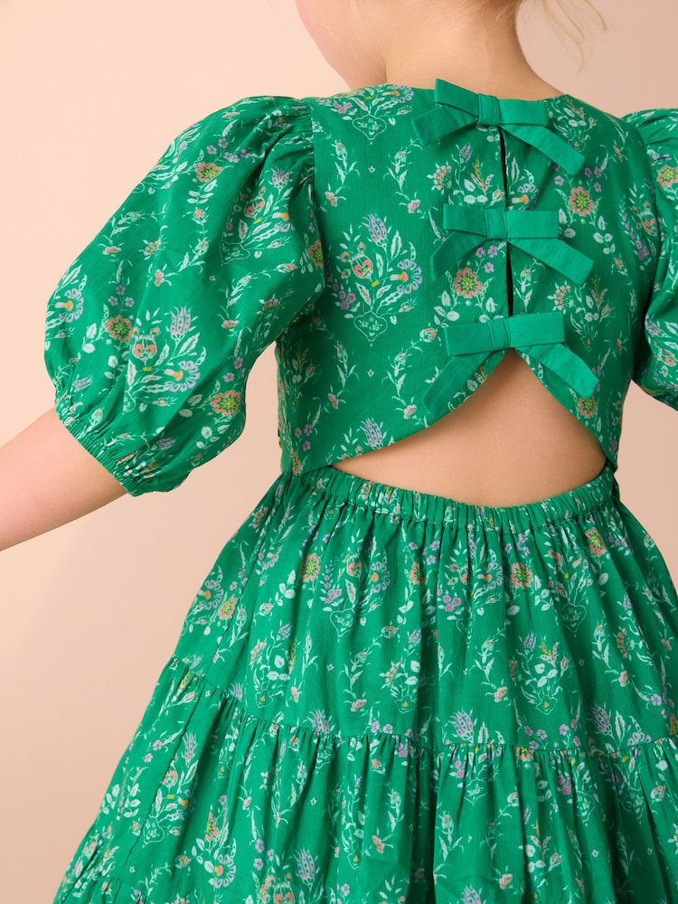 Vert - Robe de bal en coton à fleurs Laura Ashley Foscot - Image 4 of 8