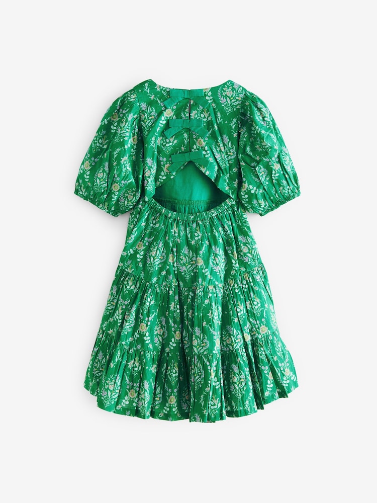 Vert - Robe de bal en coton à fleurs Laura Ashley Foscot - Image 6 of 8