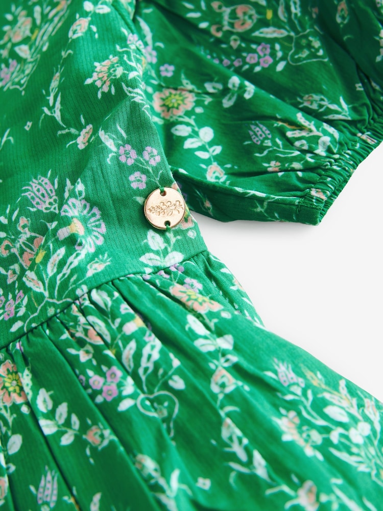 Vert - Robe de bal en coton à fleurs Laura Ashley Foscot - Image 7 of 8