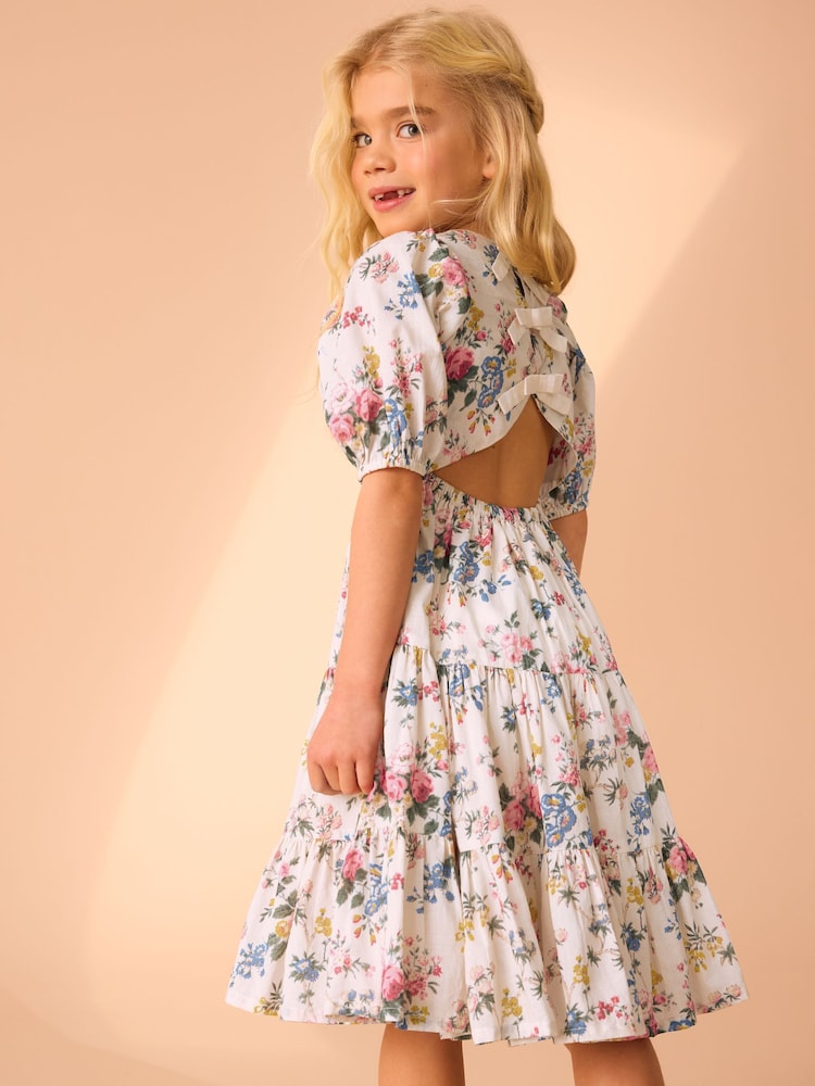 Cream Vintage - Laura Ashley Foscot damast katoenen galajurk met bloemen - Image 10 of 18