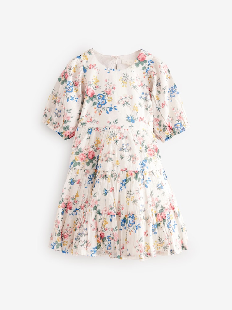Cream Vintage - Laura Ashley Foscot damast katoenen galajurk met bloemen - Image 14 of 18