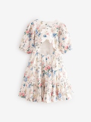 Laura Ashley Cream Vintage Foscot Damask Floral Cotton Prom Dress - Image 15 of 18