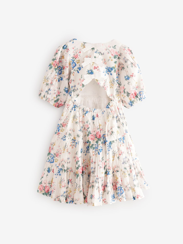 Cream Vintage - Laura Ashley Foscot damast katoenen galajurk met bloemen - Image 15 of 18