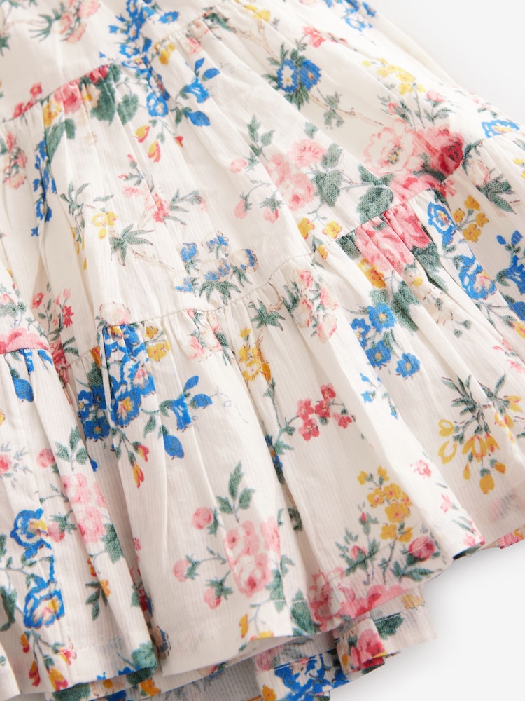 Laura Ashley Cream Vintage Foscot Damask Floral Cotton Prom Dress - Image 18 of 18