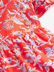 Laura Ashley Red Derwent Floral Print Prom Dress - Image 7 of 13