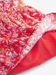 Laura Ashley Red Derwent Floral Print Prom Dress - Image 8 of 13