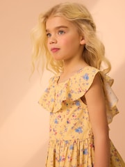 Rochie de ocazie din bumbac Laura Ashley Floral - Imaginea 4 din 4