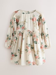 Laura Ashley Cream/Pink/Green Romilly Floral Print Viscose Dress - Image 1 of 5