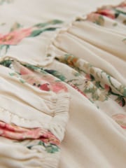 Laura Ashley Cream/Pink/Green Romilly Floral Print Viscose Dress - Image 5 of 5