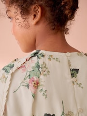 Laura Ashley Cream/Pink/Green Romilly Floral Print Viscose Dress - Image 6 of 11