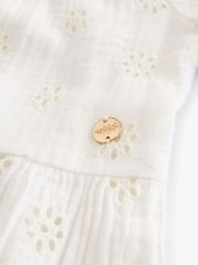 Laura Ashley White Broderie Floral 100% Cotton Dress - Image 11 of 12