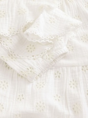 Laura Ashley White Broderie Floral 100% Cotton Dress - Image 12 of 12