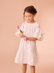Laura Ashley White Broderie Floral 100% Cotton Dress - Image 2 of 12