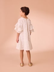 Laura Ashley White Broderie Floral 100% Cotton Dress - Image 7 of 12