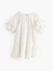 Laura Ashley White Broderie Floral 100% Cotton Dress - Image 9 of 12