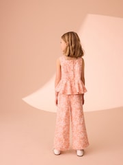 Laura Ashley Floral Peplum Top and Trousers Set - Imagen 2 de 5