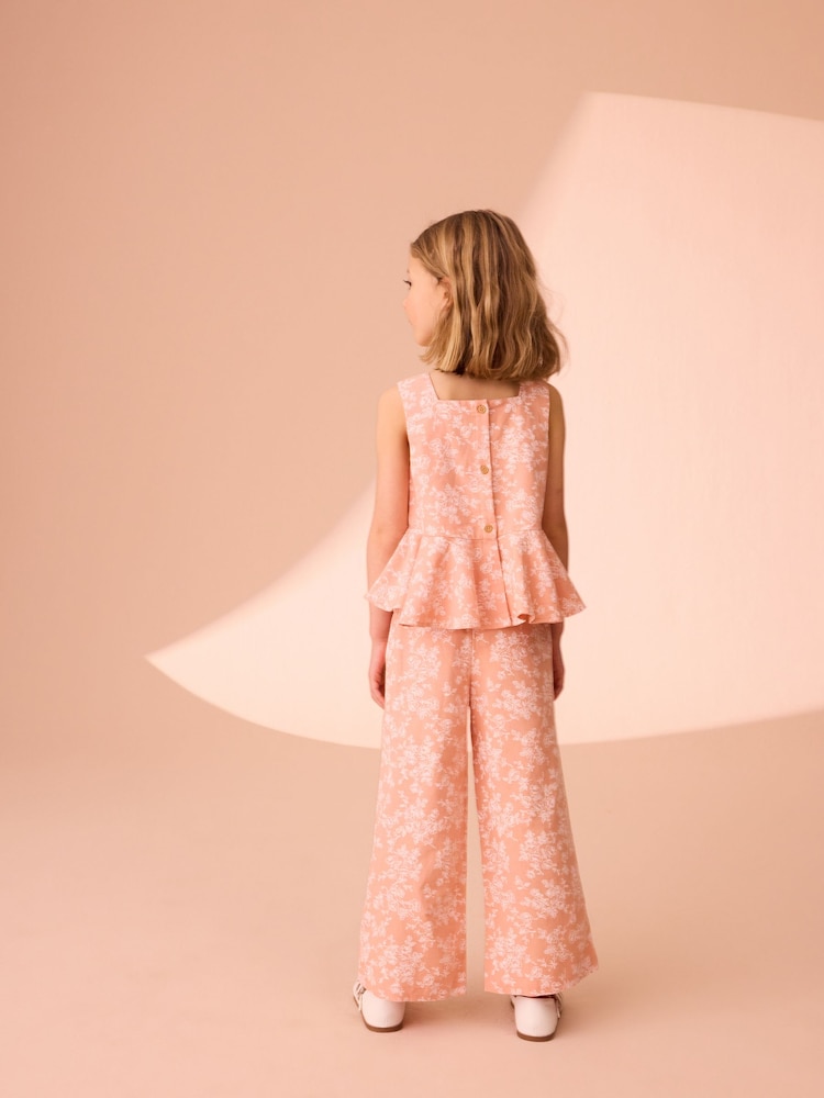 Laura Ashley Floral Peplum Top and Trousers Set - Imagen 2 de 5