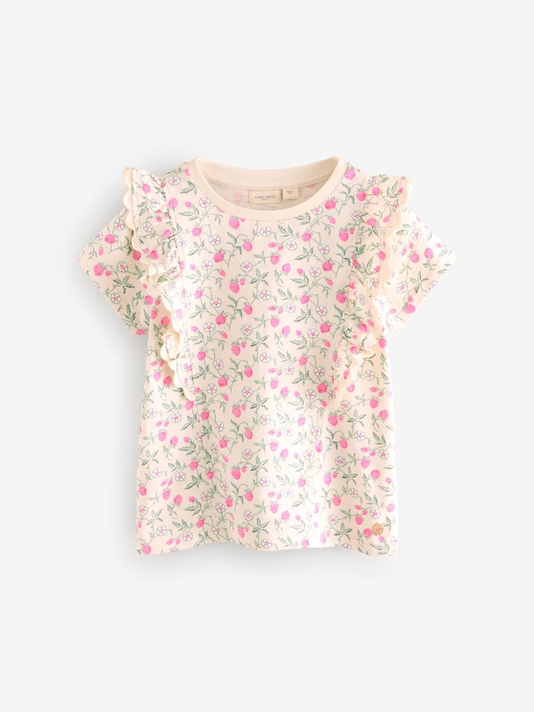 Laura Ashley Red/Pink Ric Rac Trim Short Sleeve 100% Cotton T-Shirts 3 Pack - Image 2 of 11