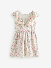 فستان من الجيرسيه والقطن 100% مع حواف من الدانتيل من Laura Ashley - صورة 7 من 9