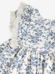 Laura Ashley Cream/Blue Arlo Broiderie Jersey 100% Cotton Dress - Image 10 of 10