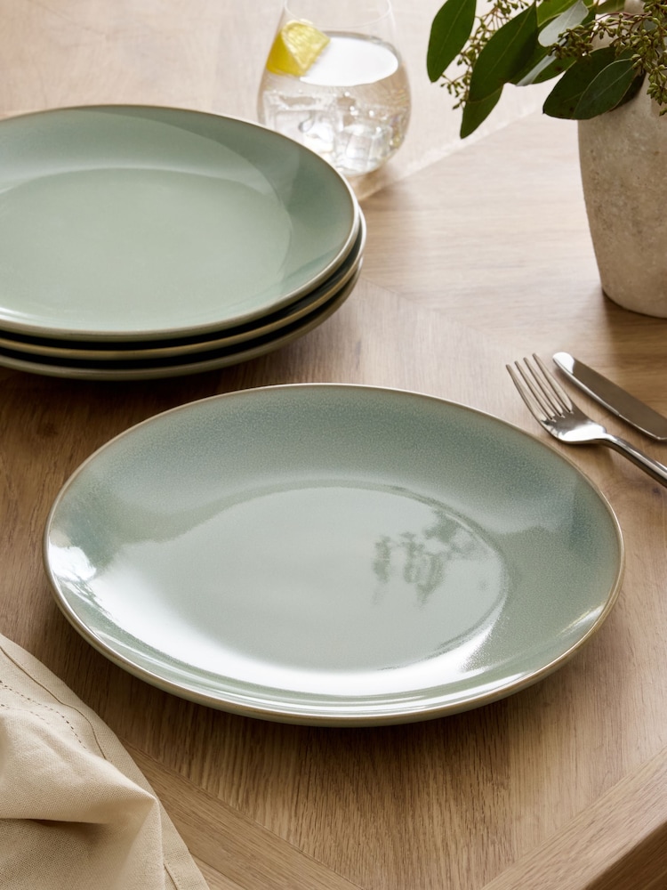Set of 4 Sage Green Hampton Dinner Plates - Image 2 of 5 Set of 4 Sage Green Hampton Dinner Plates - Image 2 of 5