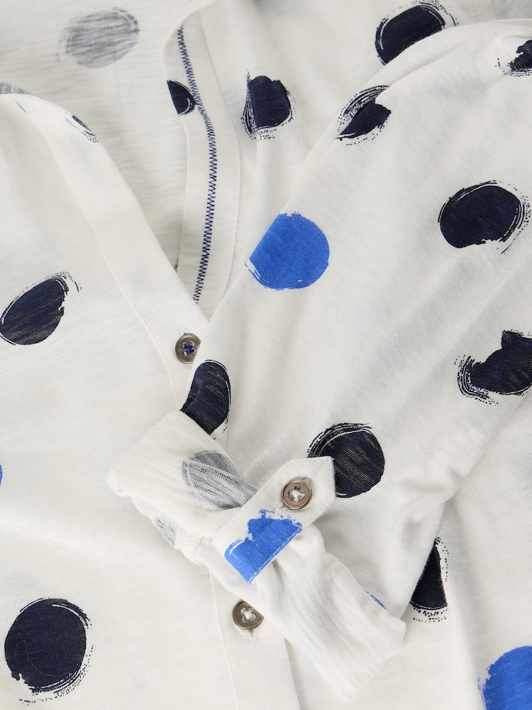 White Stuff White Polka Dot Annie Cotton Jersey Shirt - Image 6 of 6 White Stuff White Polka Dot Annie Cotton Jersey Shirt - Image 6 of 6