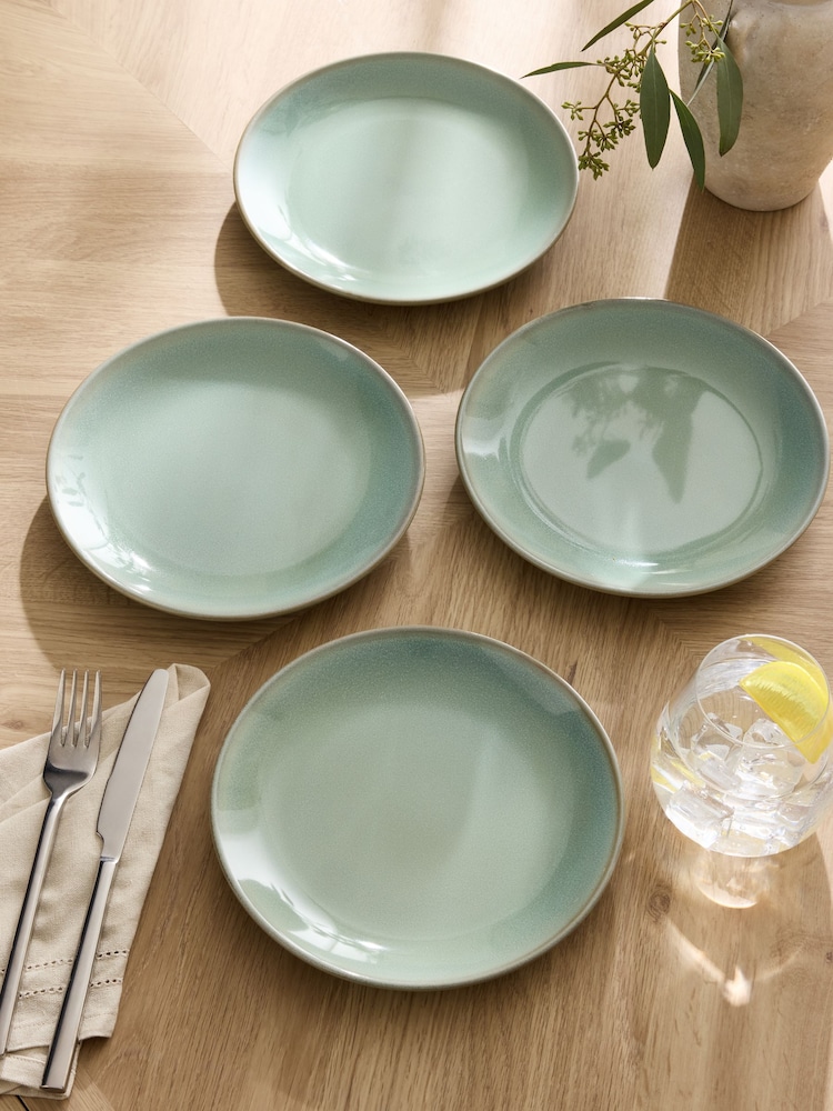 Set of 4 Sage Green Hampton Side Plates - Image 1 of 5