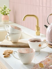 Set of 4 Pink Gracie Floral Mugs - Image 1 of 1