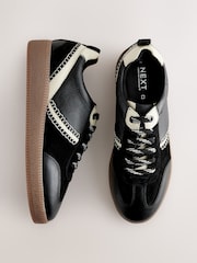 Black Forever Comfort® Leather Chunky Sole Lace-Up Trainers - Image 1 of 11