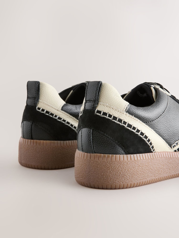 Black Forever Comfort® Leather Chunky Sole Lace-Up Trainers - Image 10 of 11