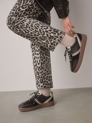 Black Forever Comfort® Leather Chunky Sole Lace-Up Trainers - Image 2 of 11