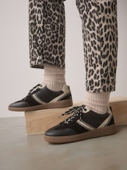Black Forever Comfort® Leather Chunky Sole Lace-Up Trainers - Image 4 of 11
