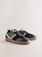 Black Forever Comfort® Leather Chunky Sole Lace-Up Trainers - Image 8 of 11
