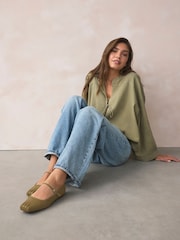 Green Standard Fit Forever Comfort® Square Toe Mary Jane Shoes - Image 3 of 8
