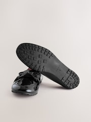 Black Forever Comfort® Round Toe Patent Bow Detail Loafer Ballet Shoes - Image 5 of 7