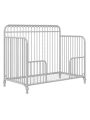 Little Seeds Grey Monarch Hill 3-in -1 Convertible Metal Crib - Image 2 of 6