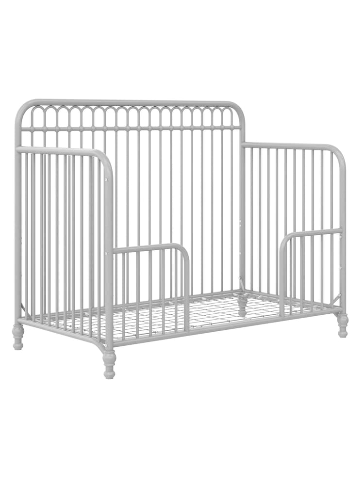 Little Seeds Grey Monarch Hill 3-in -1 Convertible Metal Crib - Image 2 of 6