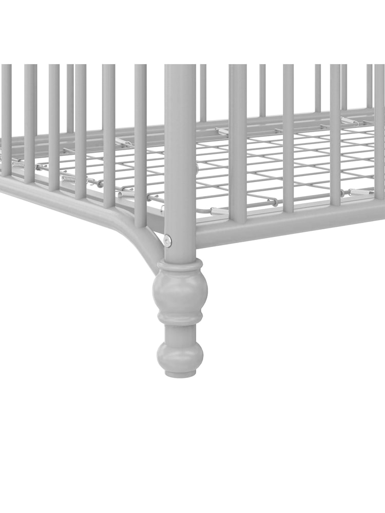 Little Seeds Grey Monarch Hill 3-in -1 Convertible Metal Crib - Image 6 of 6